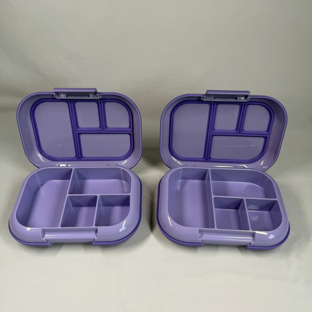 Bentgo Kids Chill Lunch Box Leak-Proof Purple 2-Pack with Built-in Ice Packs - Picture 3 of 6